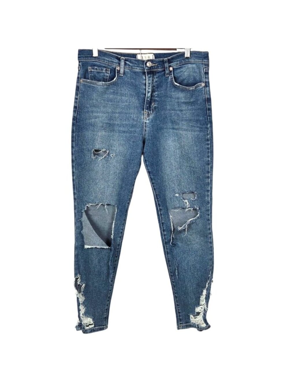 Free People We The Free Distressed Mid-Wash Jeans Size 30